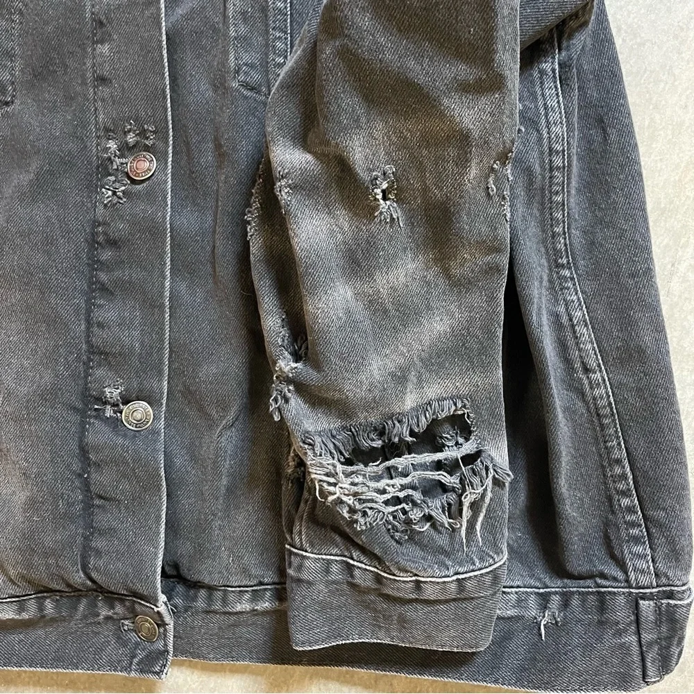 Free People We The Free Black Denim Jacket - Picture 3 of 7